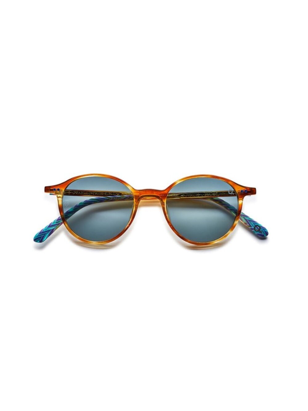 New Etnia Barcelona Unisex Sunglasses Havana Round Multicolor Lens Acetate Frame